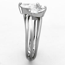 Load image into Gallery viewer, Silver Rings for Women High polished (no plating) Stainless Steel Ring with AAA Grade CZ in Clear TK1445 - Jewelry Store by Erik Rayo
