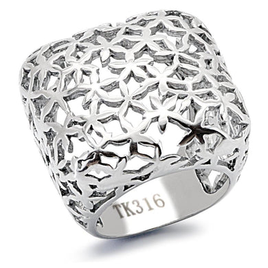 Silver Rings for Women High polished (no plating) Stainless Steel Ring with No Stone TK133 - Jewelry Store by Erik Rayo