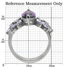 Load image into Gallery viewer, Womens Silver Rings High polished (no plating) 316L Stainless Steel Ring with AAA Grade CZ in Amethyst TK085 - Jewelry Store by Erik Rayo
