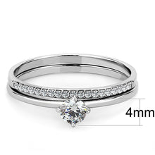 Load image into Gallery viewer, Womens Silver Rings High polished (no plating) 316L Stainless Steel Ring with AAA Grade CZ in Clear DA026 - Jewelry Store by Erik Rayo
