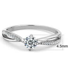 Load image into Gallery viewer, Womens Silver Rings High polished (no plating) 316L Stainless Steel Ring with AAA Grade CZ in Clear DA035 - Jewelry Store by Erik Rayo
