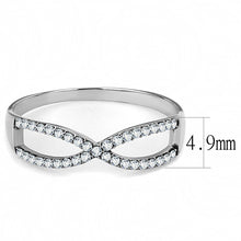 Load image into Gallery viewer, Womens Silver Rings High polished (no plating) 316L Stainless Steel Ring with AAA Grade CZ in Clear DA041 - Jewelry Store by Erik Rayo
