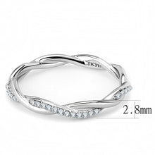 Load image into Gallery viewer, Womens Silver Rings High polished (no plating) 316L Stainless Steel Ring with AAA Grade CZ in Clear DA042 - Jewelry Store by Erik Rayo
