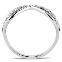 Load image into Gallery viewer, Womens Silver Rings High polished (no plating) 316L Stainless Steel Ring with AAA Grade CZ in Clear DA046 - Jewelry Store by Erik Rayo
