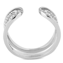 Load image into Gallery viewer, Womens Silver Rings High polished (no plating) 316L Stainless Steel Ring with AAA Grade CZ in Clear DA056 - Jewelry Store by Erik Rayo
