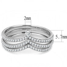 Load image into Gallery viewer, Womens Silver Rings High polished (no plating) 316L Stainless Steel Ring with AAA Grade CZ in Clear DA061 - Jewelry Store by Erik Rayo
