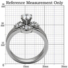 Load image into Gallery viewer, Womens Silver Rings High polished (no plating) 316L Stainless Steel Ring with AAA Grade CZ in Clear TK099 - Jewelry Store by Erik Rayo
