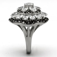 Load image into Gallery viewer, Womens Silver Rings High polished (no plating) 316L Stainless Steel Ring with AAA Grade CZ in Clear TK1016 - Jewelry Store by Erik Rayo

