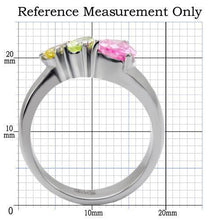 Load image into Gallery viewer, Womens Silver Rings High polished (no plating) 316L Stainless Steel Ring with AAA Grade CZ in Multi Color TK091 - Jewelry Store by Erik Rayo
