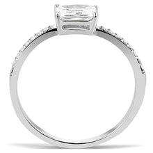 Load image into Gallery viewer, Womens Silver Rings High polished (no plating) 316L Stainless Steel Ring with Cubic in Clear DA009 - Jewelry Store by Erik Rayo
