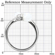 Load image into Gallery viewer, Womens Silver Rings High polished (no plating) 316L Stainless Steel Ring with Milky CZ in White TK101 - Jewelry Store by Erik Rayo
