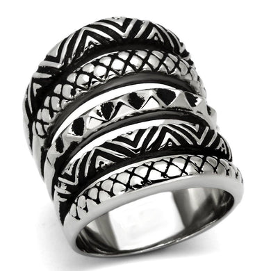 Womens Silver Rings High polished (no plating) 316L Stainless Steel Ring with No Stone TK1008 - Jewelry Store by Erik Rayo