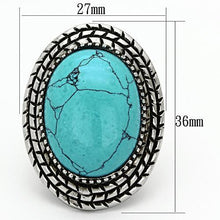 Load image into Gallery viewer, Womens Silver Rings High polished (no plating) 316L Stainless Steel Ring with Semi-Precious Turquoise in Sea Blue TK1022 - Jewelry Store by Erik Rayo
