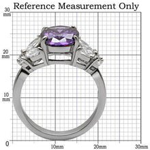Load image into Gallery viewer, Womens Silver Rings High polished (no plating) Stainless Steel Ring with AAA Grade CZ in Amethyst TK086 - Jewelry Store by Erik Rayo
