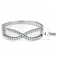 Load image into Gallery viewer, Silver Rings for Womens High polished (no plating) Stainless Steel Ring with AAA Grade CZ in Clear DA041 - Jewelry Store by Erik Rayo

