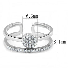Load image into Gallery viewer, Silver Rings for Womens High polished (no plating) Stainless Steel Ring with AAA Grade CZ in Clear DA048 - Jewelry Store by Erik Rayo
