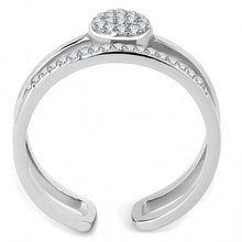 Load image into Gallery viewer, Womens Silver Rings High polished (no plating) Stainless Steel Ring with AAA Grade CZ in Clear DA048 - ErikRayo.com
