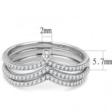 Load image into Gallery viewer, Silver Rings for Womens High polished (no plating) Stainless Steel Ring with AAA Grade CZ in Clear DA061 - Jewelry Store by Erik Rayo

