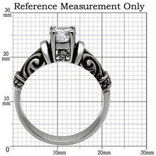 Load image into Gallery viewer, Silver Rings for Womens High polished (no plating) Stainless Steel Ring with AAA Grade CZ in Clear TK082 - Jewelry Store by Erik Rayo
