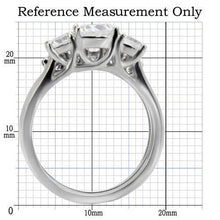 Load image into Gallery viewer, Silver Rings for Womens High polished (no plating) Stainless Steel Ring with AAA Grade CZ in Clear TK098 - Jewelry Store by Erik Rayo
