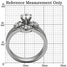 Load image into Gallery viewer, Silver Rings for Womens High polished (no plating) Stainless Steel Ring with AAA Grade CZ in Clear TK099 - Jewelry Store by Erik Rayo
