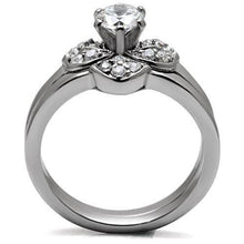 Load image into Gallery viewer, Silver Rings for Womens High polished (no plating) Stainless Steel Ring with AAA Grade CZ in Clear TK099 - Jewelry Store by Erik Rayo
