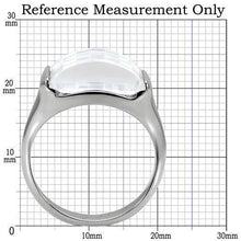 Load image into Gallery viewer, Silver Rings for Womens High polished (no plating) Stainless Steel Ring with AAA Grade CZ in Clear TK100 - Jewelry Store by Erik Rayo
