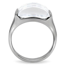 Load image into Gallery viewer, Silver Rings for Womens High polished (no plating) Stainless Steel Ring with AAA Grade CZ in Clear TK100 - Jewelry Store by Erik Rayo
