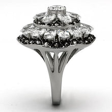 Load image into Gallery viewer, Womens Silver Rings High polished (no plating) Stainless Steel Ring with AAA Grade CZ in Clear TK1016 - Jewelry Store by Erik Rayo
