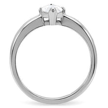 Load image into Gallery viewer, Silver Rings for Womens High polished (no plating) Stainless Steel Ring with AAA Grade CZ in Clear TK103 - Jewelry Store by Erik Rayo
