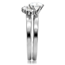 Load image into Gallery viewer, Silver Rings for Womens High polished (no plating) Stainless Steel Ring with AAA Grade CZ in Clear TK105 - Jewelry Store by Erik Rayo
