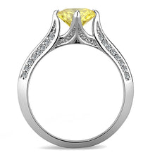 Load image into Gallery viewer, Silver Rings for Womens High polished (no plating) Stainless Steel Ring with AAA Grade CZ in Topaz DA037 - Jewelry Store by Erik Rayo
