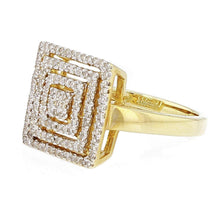 Load image into Gallery viewer, Womens Solid Gold Ring 10k Yellow Gold 0.49ctw Diamond Square Geometric Maze Ring Size 7 - Jewelry Store by Erik Rayo
