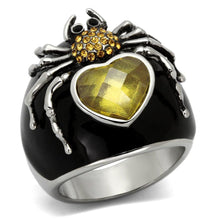 Load image into Gallery viewer, Womens Spider Ring Black Yellow Anillo Para Mujer y Ninos Unisex Kids 316L Stainless Steel Ring - Jewelry Store by Erik Rayo
