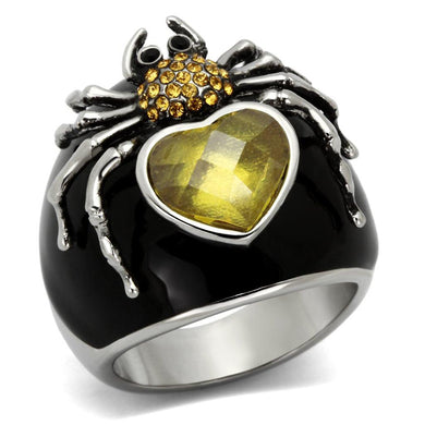 Womens Spider Ring Black Yellow Anillo Para Mujer y Ninos Unisex Kids Stainless Steel Ring - Jewelry Store by Erik Rayo