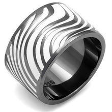 Load image into Gallery viewer, Womens Zebra Print Ring Anillo Para Mujer y Ninos Girls 316L Stainless Steel Ring with Epoxy in White Yvette - Jewelry Store by Erik Rayo
