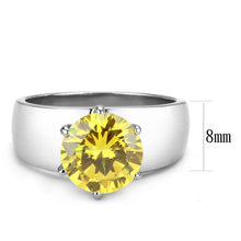 Load image into Gallery viewer, Yellow Silver Womens Ring Solitaire Stainless Steel Zircoin Anillo Amarillo y Plata Para Mujer Solitario Acero Inoxidable - Jewelry Store by Erik Rayo
