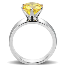 Load image into Gallery viewer, Yellow Silver Womens Ring Solitaire Stainless Steel Zircoin Anillo Amarillo y Plata Para Mujer Solitario Acero Inoxidable - Jewelry Store by Erik Rayo
