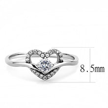 Load image into Gallery viewer, Silver Rings for Women 316L Stainless Steel DA106 - AAA Grade Cubic Zirconia in Clear
