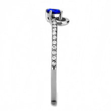 Load image into Gallery viewer, Silver Rings for Women 316L Stainless Steel DA114 - AAA Grade Cubic Zirconia in London Blue
