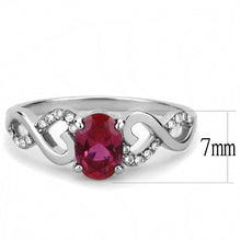 Load image into Gallery viewer, Silver Rings for Women 316L Stainless Steel DA119 - AAA Grade Cubic Zirconia in Ruby
