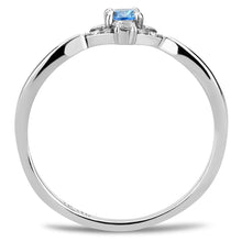 Load image into Gallery viewer, Silver Rings for Women 316L Stainless Steel DA120 - AAA Grade Cubic Zirconia in Sea Blue
