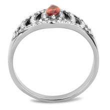 Load image into Gallery viewer, Silver Rings for Women 316L Stainless Steel DA123 - AAA Grade Cubic Zirconia in Orange
