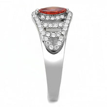 Load image into Gallery viewer, Silver Rings for Women 316L Stainless Steel DA123 - AAA Grade Cubic Zirconia in Orange
