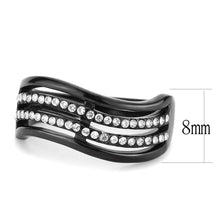 Load image into Gallery viewer, Rings for Women Black 316L Stainless Steel DA126 - AAA Grade Cubic Zirconia in Clear
