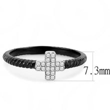 Load image into Gallery viewer, Rings for Women Two-Tone Black 316L Stainless Steel DA127 - AAA Grade Cubic Zirconia in Clear
