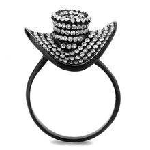 Load image into Gallery viewer, Rings for Women Black 316L Stainless Steel DA128 - AAA Grade Cubic Zirconia in Clear
