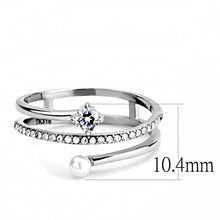 Load image into Gallery viewer, Silver Rings for Women 316L Stainless Steel DA134 - AAA Grade Cubic Zirconia in Clear
