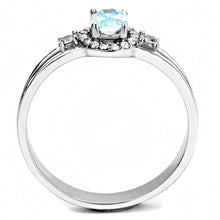Load image into Gallery viewer, Silver Rings for Women 316L Stainless Steel DA166 - AAA Grade Cubic Zirconia in Sea Blue
