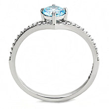 Load image into Gallery viewer, Silver Rings for Women 316L Stainless Steel DA167 - AAA Grade Cubic Zirconia in Sea Blue
